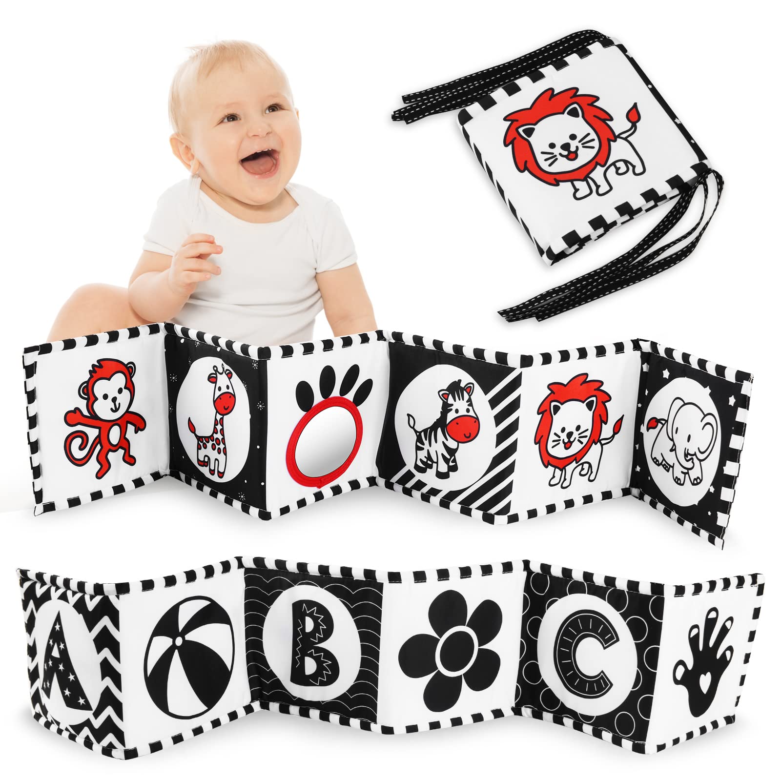 Black and White Baby Bath Cloth Book